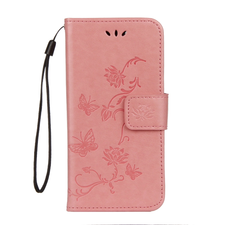 For Huawei Y9 (2018) Lotus Butterfly Pattern Horizontal Flip Leather Case with Holder & Card Slots & Wallet & Lanyard