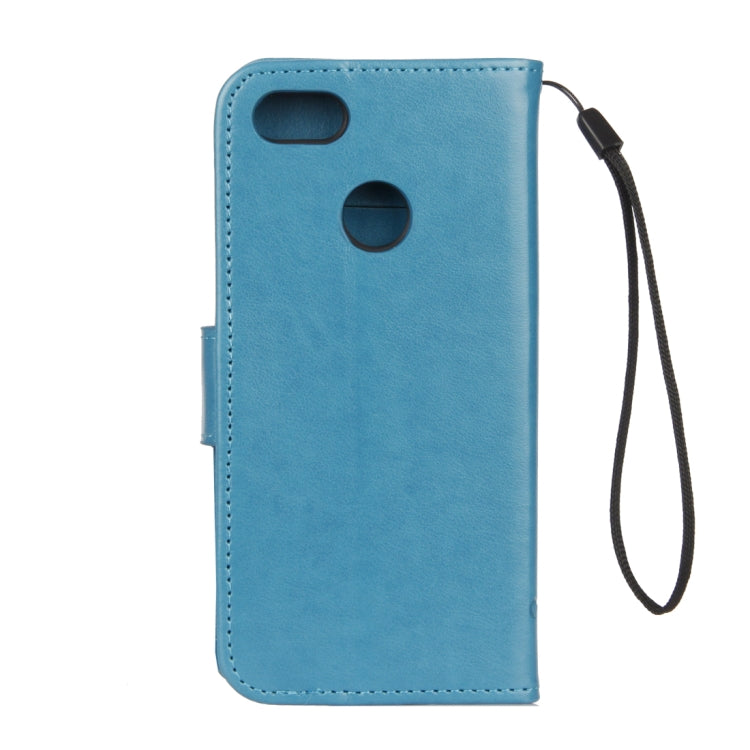 For Huawei Y9 (2018) Lotus Butterfly Pattern Horizontal Flip Leather Case with Holder & Card Slots & Wallet & Lanyard