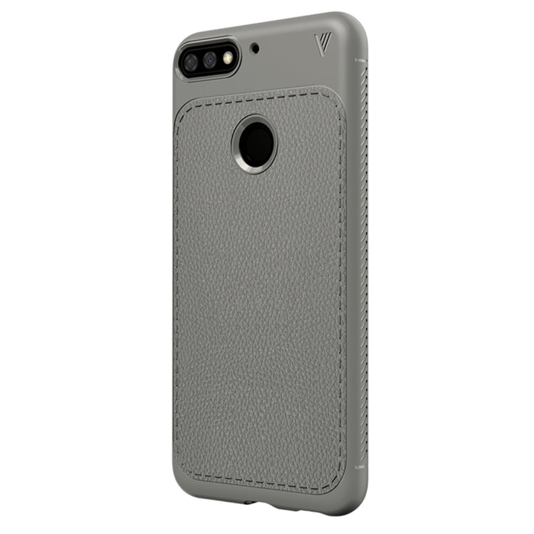 Lenuo Leshen Series for Huawei Honor Play 7C TPU Litchi Texture Dropproof Protective Back Cover Case