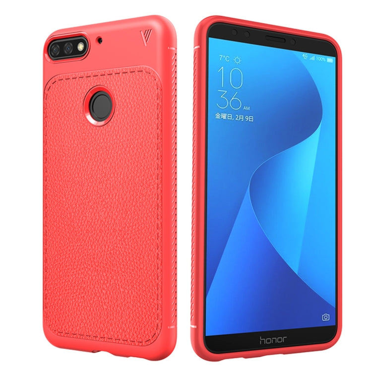 Lenuo Leshen Series for Huawei Honor Play 7C TPU Litchi Texture Dropproof Protective Back Cover Case