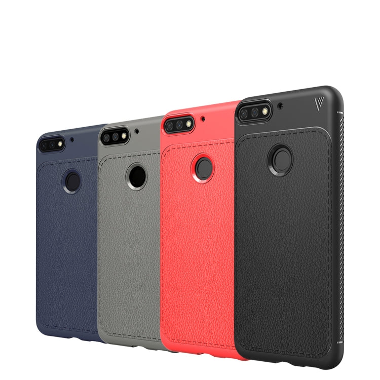 Lenuo Leshen Series for Huawei Honor Play 7C TPU Litchi Texture Dropproof Protective Back Cover Case