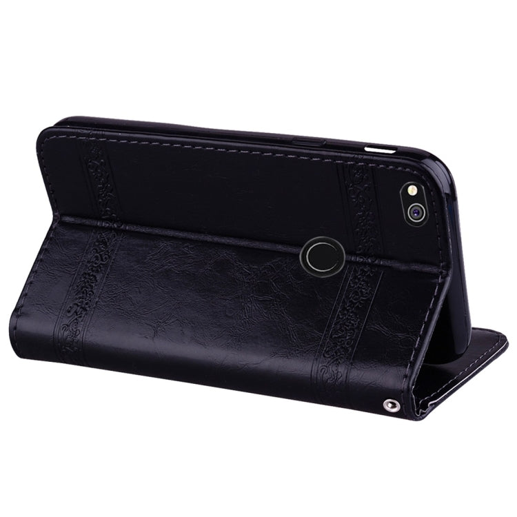 For Huawei P8 Lite (2017) Vintage Oil Wax Texture Embossed Horizontal Flip Leather Case with Holder & Card Slots & Wallet & Photo Frame & Lanyard