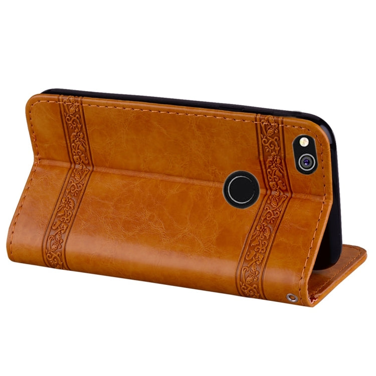 For Huawei P8 Lite (2017) Vintage Oil Wax Texture Embossed Horizontal Flip Leather Case with Holder & Card Slots & Wallet & Photo Frame & Lanyard