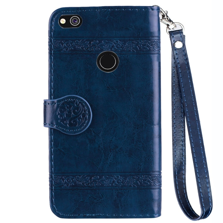 For Huawei P8 Lite (2017) Vintage Oil Wax Texture Embossed Horizontal Flip Leather Case with Holder & Card Slots & Wallet & Photo Frame & Lanyard