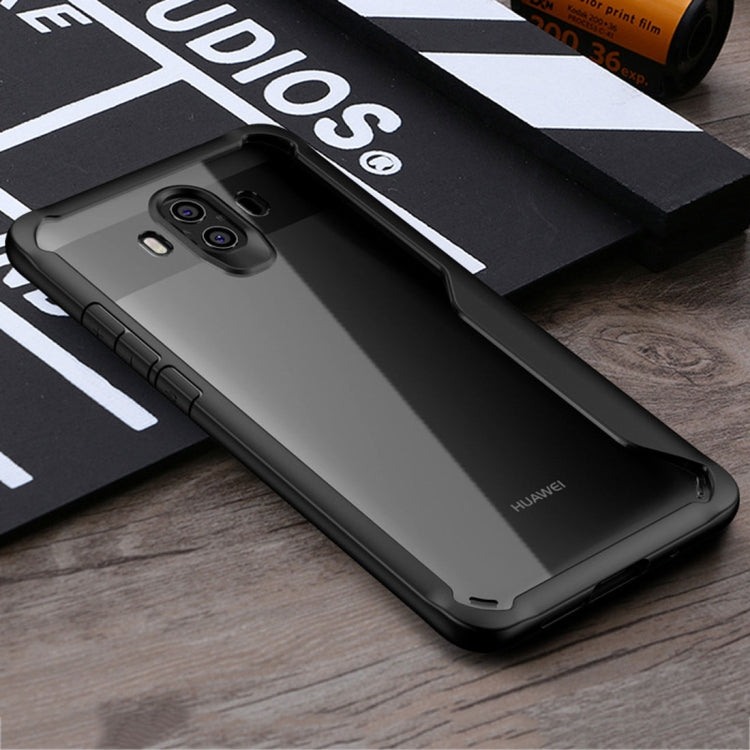 For Huawei Mate 10 Transparent PC + TPU Full Coverage Shockproof Protective Back Case(Black)