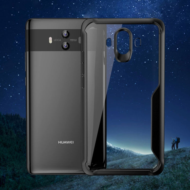 For Huawei Mate 10 Transparent PC + TPU Full Coverage Shockproof Protective Back Case(Black)