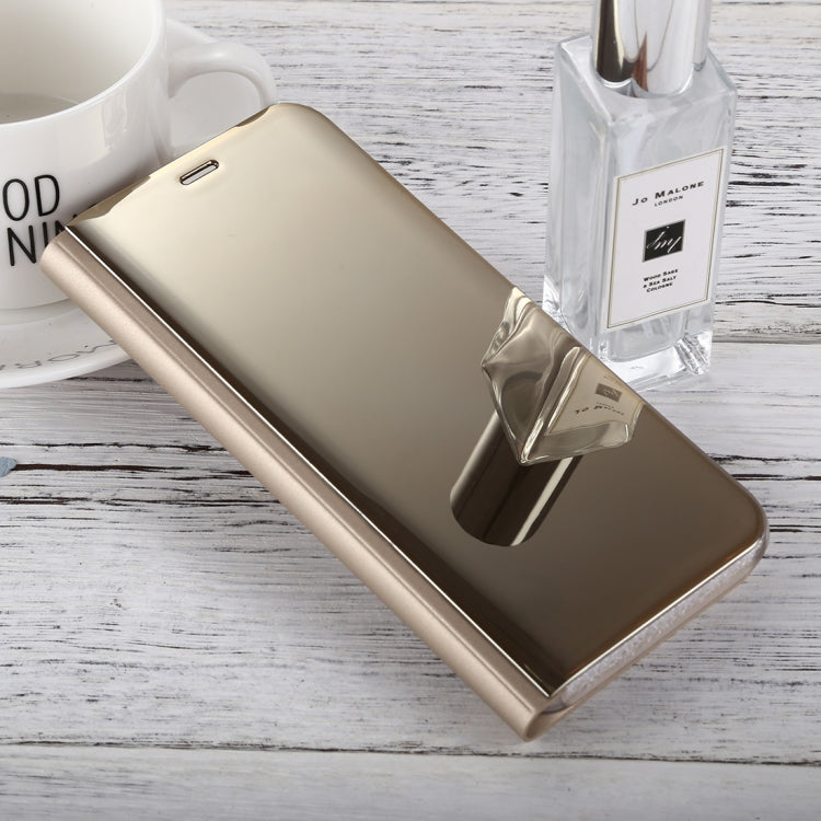 For Huawei P20 Lite Electroplating Mirror Horizontal Flip Leather Case with Holder