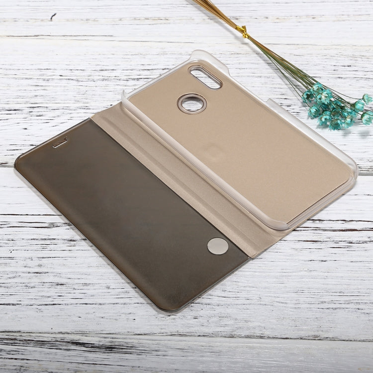 For Huawei P20 Lite Electroplating Mirror Horizontal Flip Leather Case with Holder
