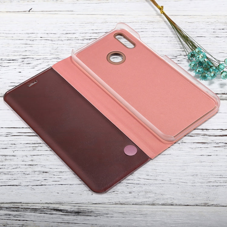 For Huawei P20 Lite Electroplating Mirror Horizontal Flip Leather Case with Holder