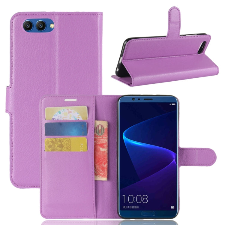For Huawei Honor View 10 Litchi Texture Horizontal Flip Leather Case with Holder & Card Slots & Wallet