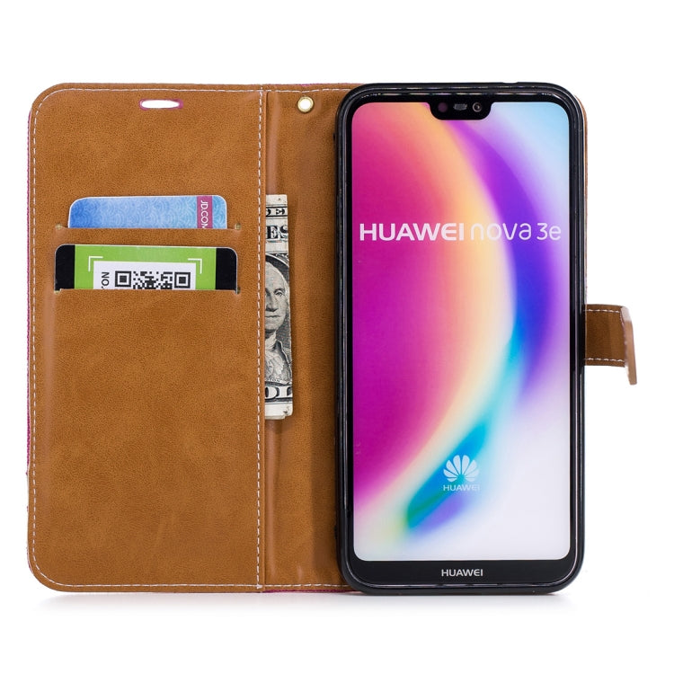 For Huawei P20 Lite & nova 3e Denim Texture TPU + PU Horizontal Flip Leather Case with Holder & Card Slots & Wallet & Lanyard
