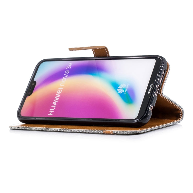 For Huawei P20 Lite & nova 3e Denim Texture TPU + PU Horizontal Flip Leather Case with Holder & Card Slots & Wallet & Lanyard