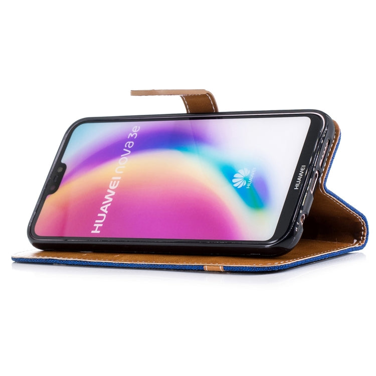 For Huawei P20 Lite & nova 3e Denim Texture TPU + PU Horizontal Flip Leather Case with Holder & Card Slots & Wallet & Lanyard