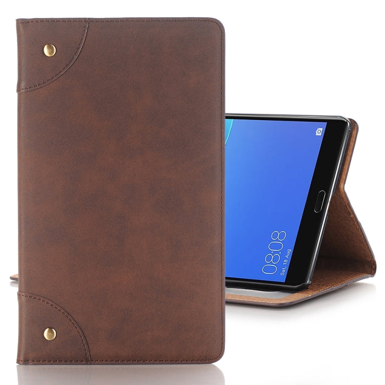 For Huawei MediaPad M5 8.4 inch Vintage Book Style Horizontal Flip Environmental PU Leather Case with Holder & Card Slots & Wallet & Photo Frame