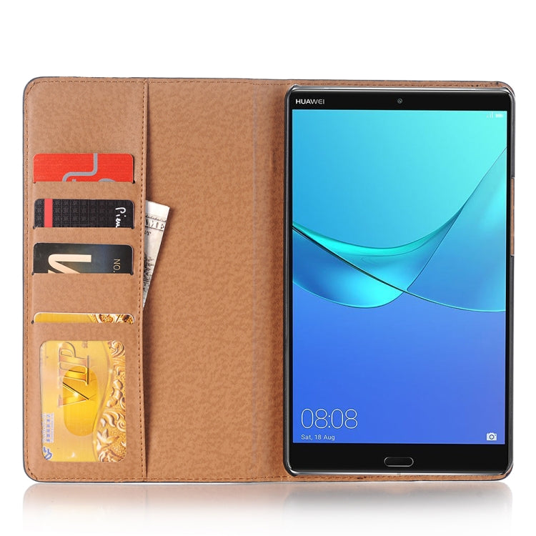 For Huawei MediaPad M5 8.4 inch Vintage Book Style Horizontal Flip Environmental PU Leather Case with Holder & Card Slots & Wallet & Photo Frame