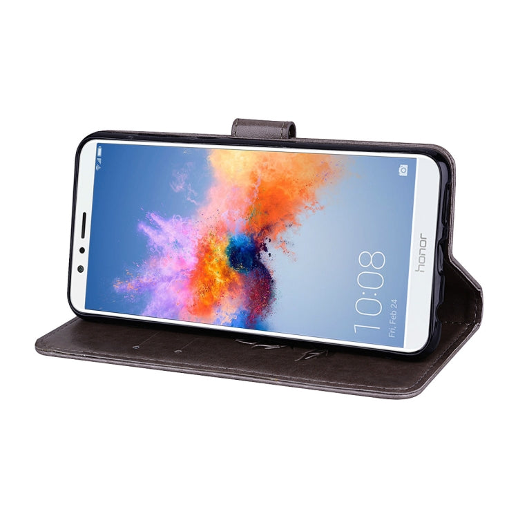 For Huawei Honor 7X Rose Embossed Horizontal Flip Environmental PU Leather Case with Holder & Card Slots & Wallet