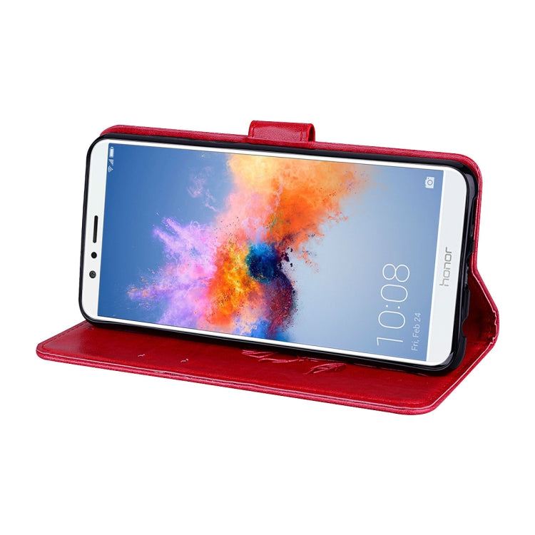 For Huawei Honor 7X Rose Embossed Horizontal Flip Environmental PU Leather Case with Holder & Card Slots & Wallet