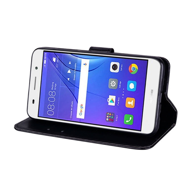 For Huawei Y3 2017 Rose embossed Texture Horizontal Flip Environmental PU Leather Case with Holder & Card Slots & Wallet