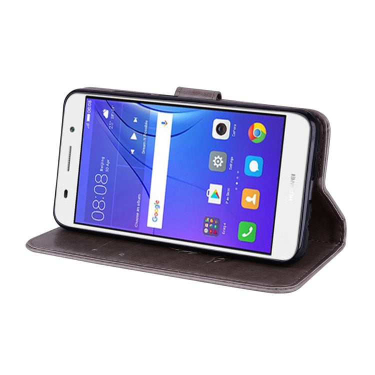 For Huawei Y3 2017 Rose embossed Texture Horizontal Flip Environmental PU Leather Case with Holder & Card Slots & Wallet