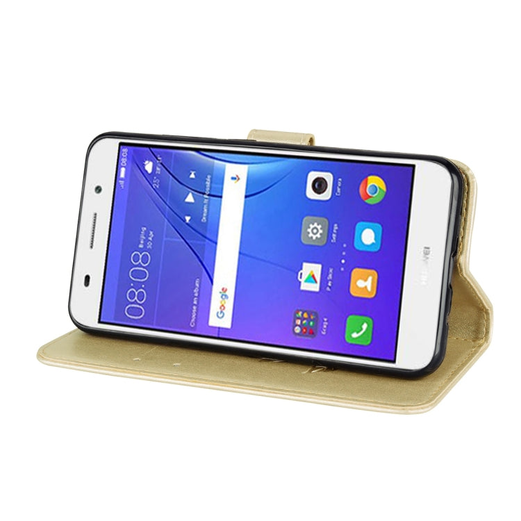 For Huawei Y3 2017 Rose embossed Texture Horizontal Flip Environmental PU Leather Case with Holder & Card Slots & Wallet