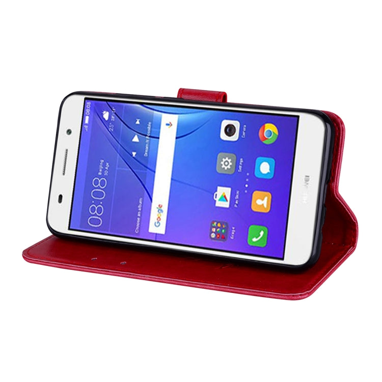 For Huawei Y3 2017 Rose embossed Texture Horizontal Flip Environmental PU Leather Case with Holder & Card Slots & Wallet