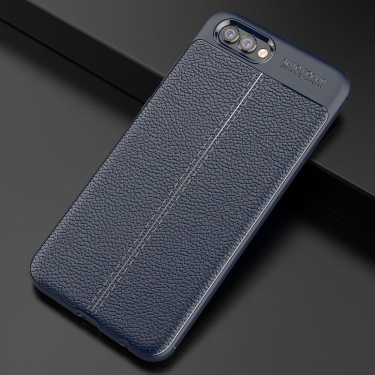 For Huawei Honor View 10 Litchi Texture Soft TPU Anti-skip Protective Cover Back Case