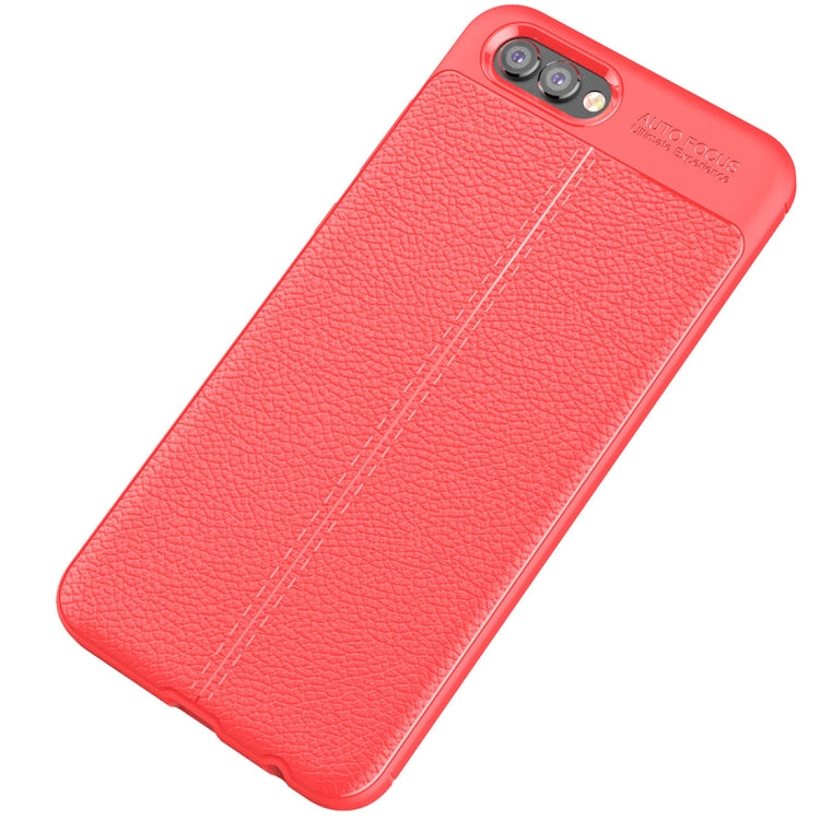 For Huawei Honor View 10 Litchi Texture Soft TPU Anti-skip Protective Cover Back Case