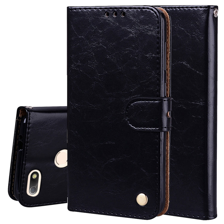 For Huawei P9 lite Mini Business Style Oil Wax Texture Horizontal Flip Leather Case with Holder & Card Slots & Wallet
