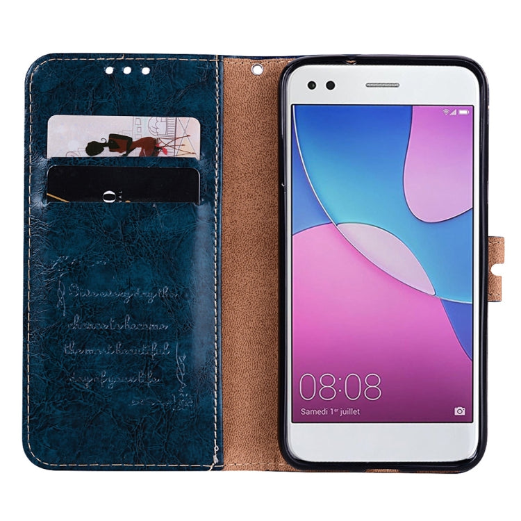 For Huawei P9 lite Mini Business Style Oil Wax Texture Horizontal Flip Leather Case with Holder & Card Slots & Wallet