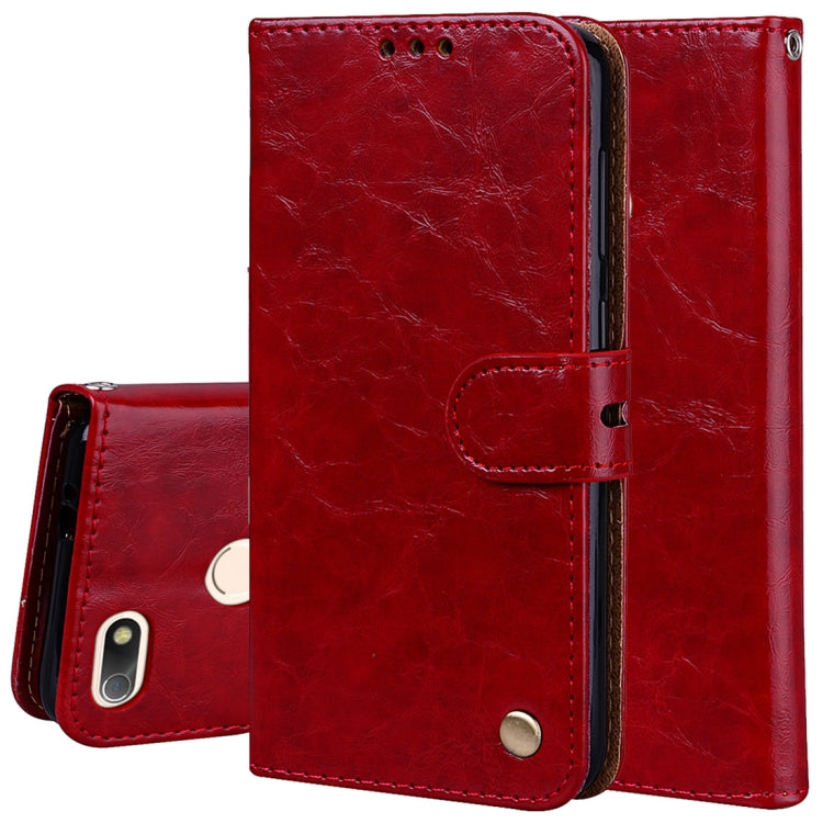 For Huawei P9 lite Mini Business Style Oil Wax Texture Horizontal Flip Leather Case with Holder & Card Slots & Wallet