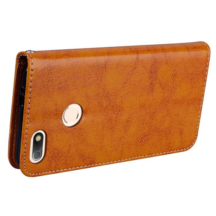 For Huawei P9 lite Mini Business Style Oil Wax Texture Horizontal Flip Leather Case with Holder & Card Slots & Wallet