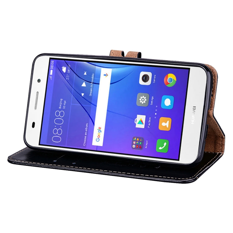 For Huawei Y3 (2017) Business Style Oil Wax Texture Horizontal Flip Leather Case with Holder & Card Slots & Wallet