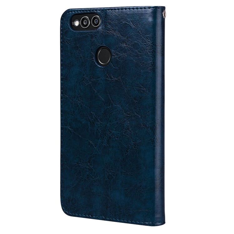 For Huawei Honor Play 7X Business Style Oil Wax Texture Horizontal Flip Leather Case with Holder & Card Slots & Wallet