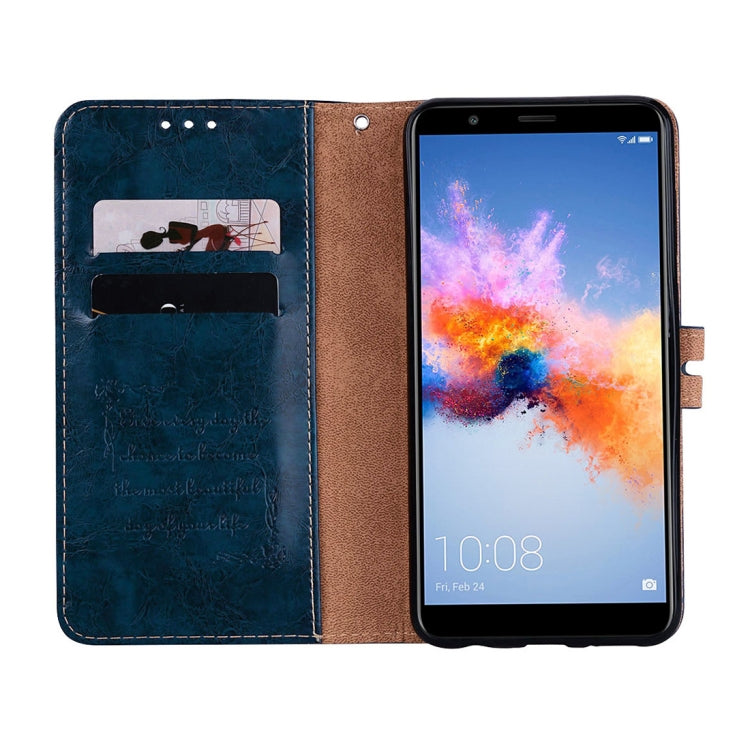 For Huawei Honor Play 7X Business Style Oil Wax Texture Horizontal Flip Leather Case with Holder & Card Slots & Wallet