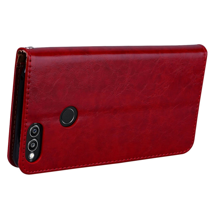 For Huawei Honor Play 7X Business Style Oil Wax Texture Horizontal Flip Leather Case with Holder & Card Slots & Wallet