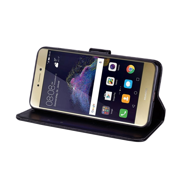 For Huawei P8 Lite 2017 Rose Embossed Horizontal Flip Environmental PU Leather Case with Holder & Card Slots & Wallet