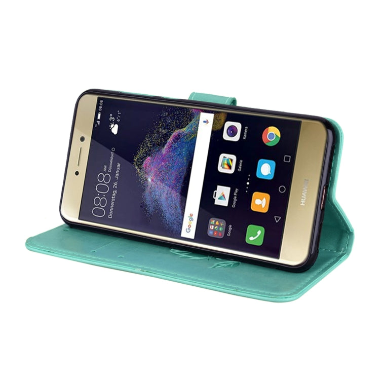 For Huawei P8 Lite 2017 Rose Embossed Horizontal Flip Environmental PU Leather Case with Holder & Card Slots & Wallet