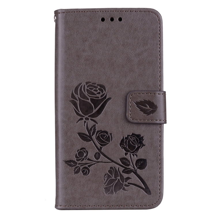 For Huawei P8 Lite 2017 Rose Embossed Horizontal Flip Environmental PU Leather Case with Holder & Card Slots & Wallet