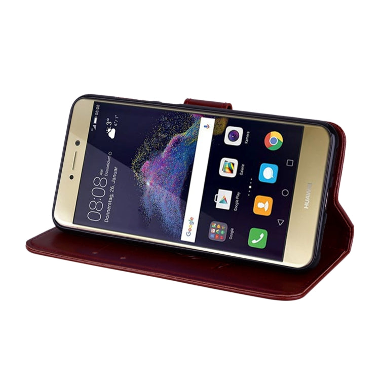 For Huawei P8 Lite 2017 Rose Embossed Horizontal Flip Environmental PU Leather Case with Holder & Card Slots & Wallet