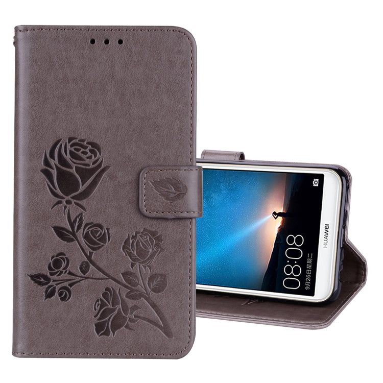 For Huawei Mate 10 Lite Rose Embossed Horizontal Flip Environmental PU Leather Case with Holder & Card Slots & Wallet