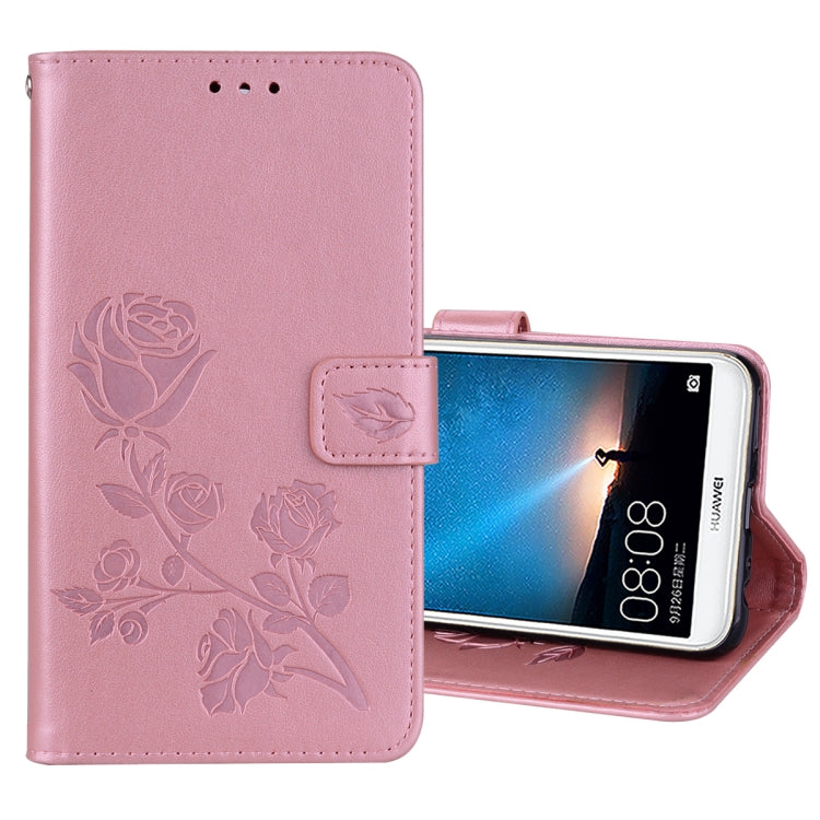 For Huawei Mate 10 Lite Rose Embossed Horizontal Flip Environmental PU Leather Case with Holder & Card Slots & Wallet