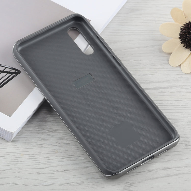 PC + Silicone Vertical Texture Case for Huawei P20, with Holder
