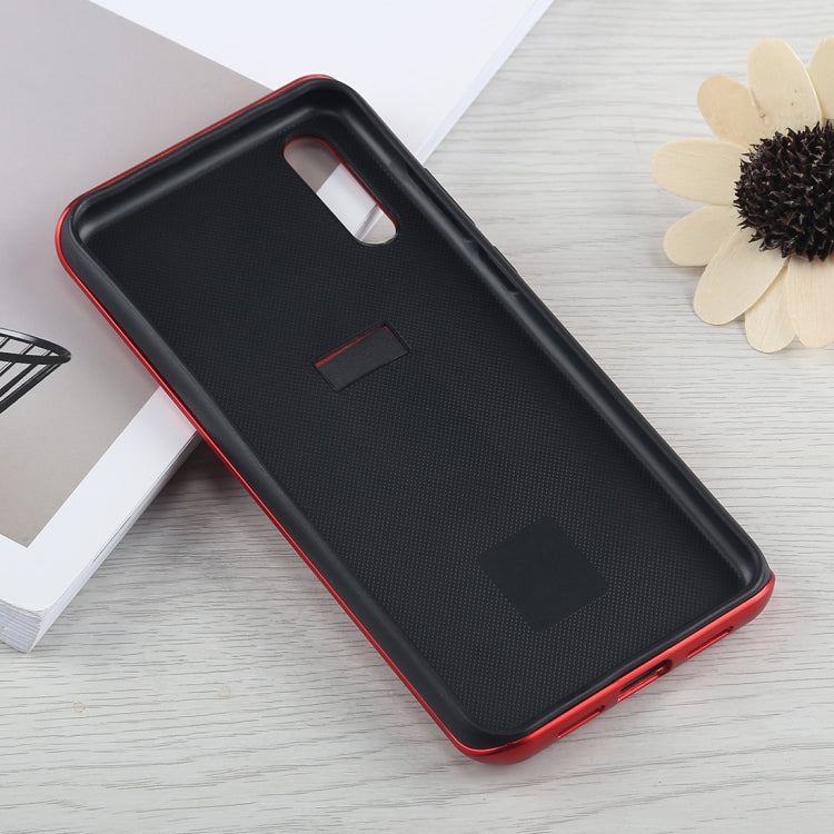 PC + Silicone Vertical Texture Case for Huawei P20, with Holder
