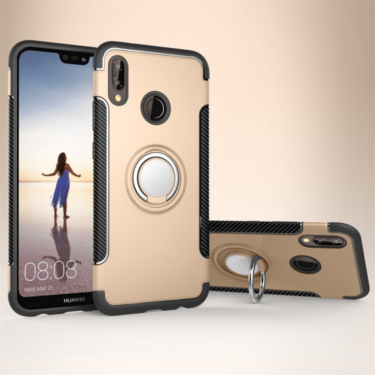 For Huawei P20 Lite Magnetic 360 Degree Rotation Ring Armor Protective Case Back Cover Case