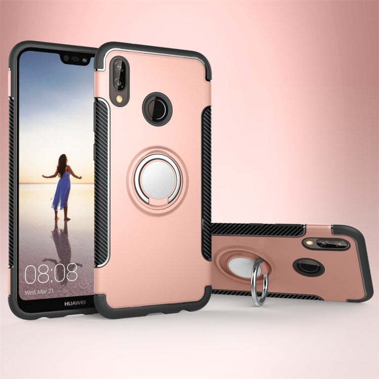For Huawei P20 Lite Magnetic 360 Degree Rotation Ring Armor Protective Case Back Cover Case