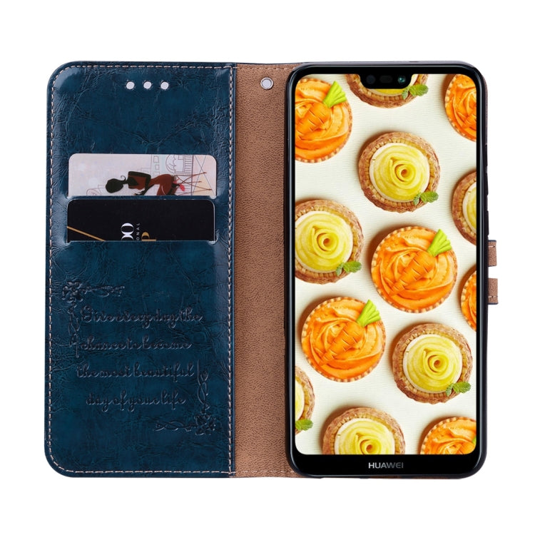 For Huawei P20 Lite Business Style Oil Wax Texture Horizontal Flip Leather Case with Holder & Card Slots & Wallet