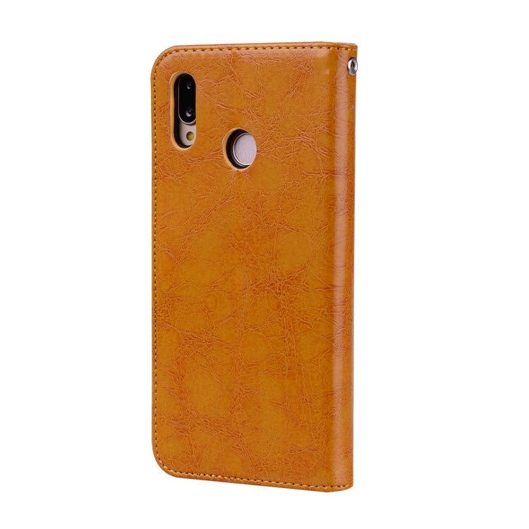 For Huawei P20 Lite Business Style Oil Wax Texture Horizontal Flip Leather Case with Holder & Card Slots & Wallet