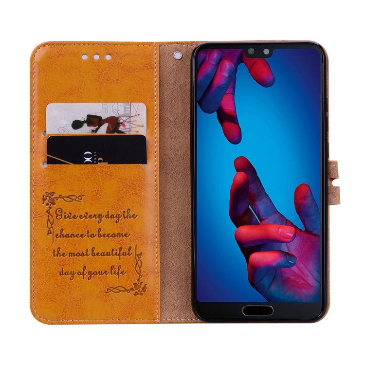 For Huawei P20 Business Style Oil Wax Texture Horizontal Flip Leather Case with Holder & Card Slots & Wallet