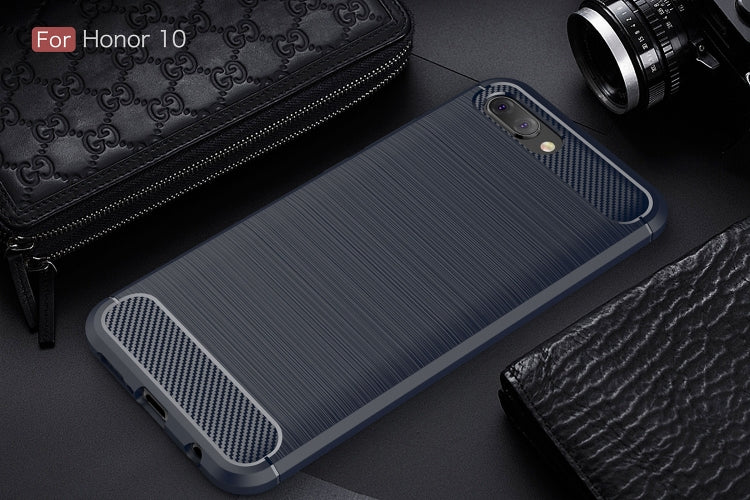 Brushed Texture Carbon Fiber Shockproof TPU Case for Huawei Honor 10