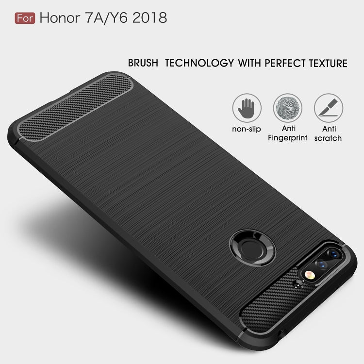 Brushed Texture Carbon Fiber Shockproof TPU for Huawei Honor 7A / Y6 (2018)